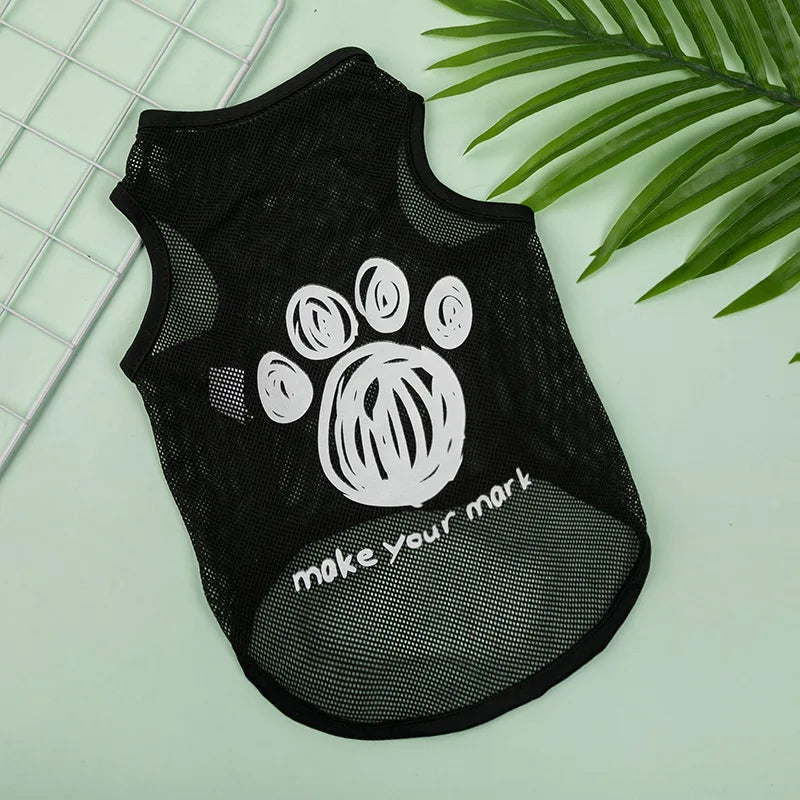 Ultrathin Vest Summer Dog Clothes For Small Dogs Cats Chihuahua T Shirt Breathable Mesh Funny Cute Pets Costumes For Puppy Coat