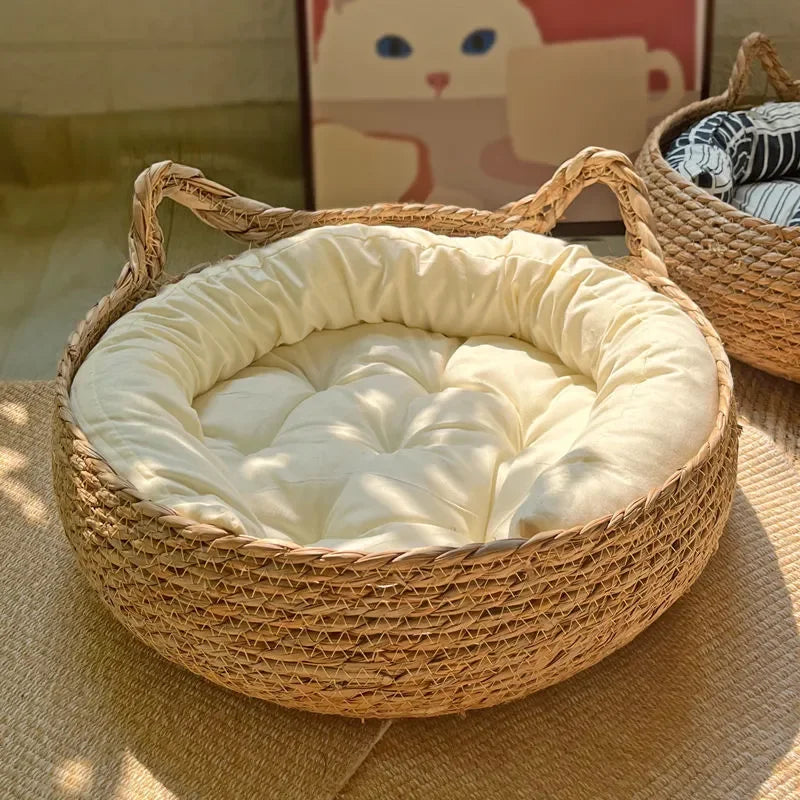ne WovFour Seasons Universal Pure Handmade Vien Cat Nest Seasonal Warmth Pad Detachable Washable Winter Pet Supplies Accessories