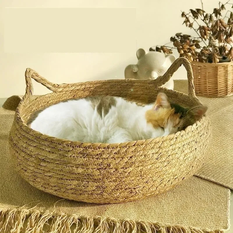 ne WovFour Seasons Universal Pure Handmade Vien Cat Nest Seasonal Warmth Pad Detachable Washable Winter Pet Supplies Accessories