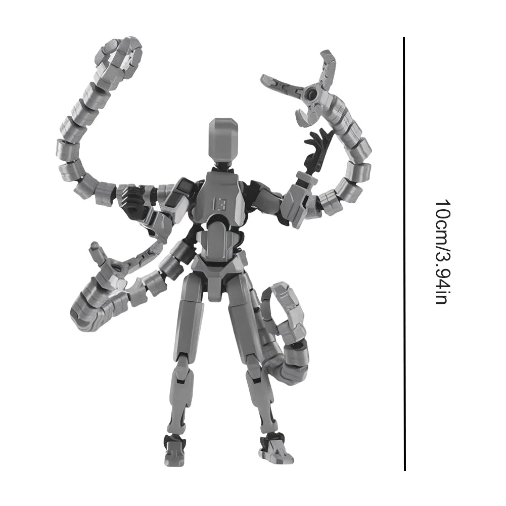 T13 3D Printed Action Figure with Multiple Accessories Full Body Mechanical Movable Toy Assembly Completed Action Figure Dummy