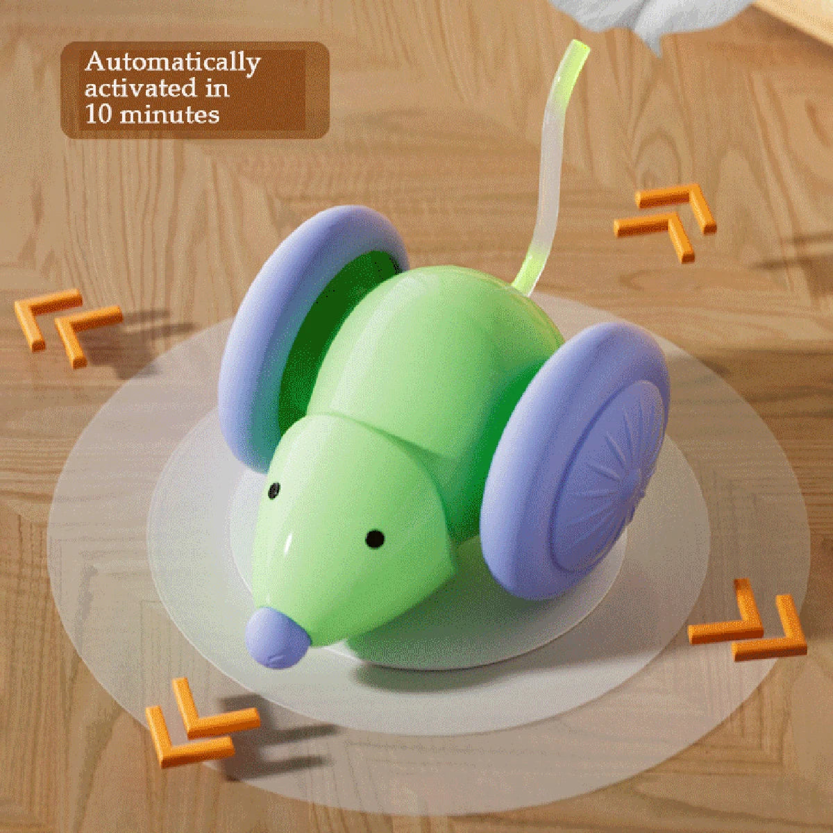Inetlligent Electric Mouse Cat Toy for Interactive Playtime with Obstacle Avoidance Silent Charging 1.5H Battery Life