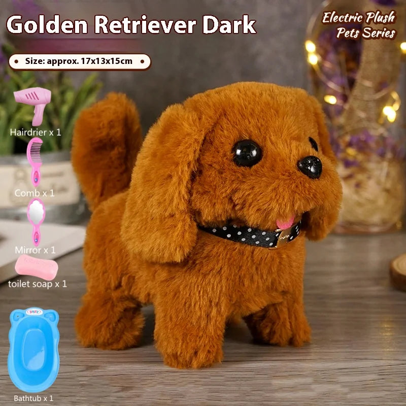 Simulated Pet Dog Parent-Child Interaction Soothing Moving Barking Wagging Tail Electric Plush Toy Children's Birthday Gift