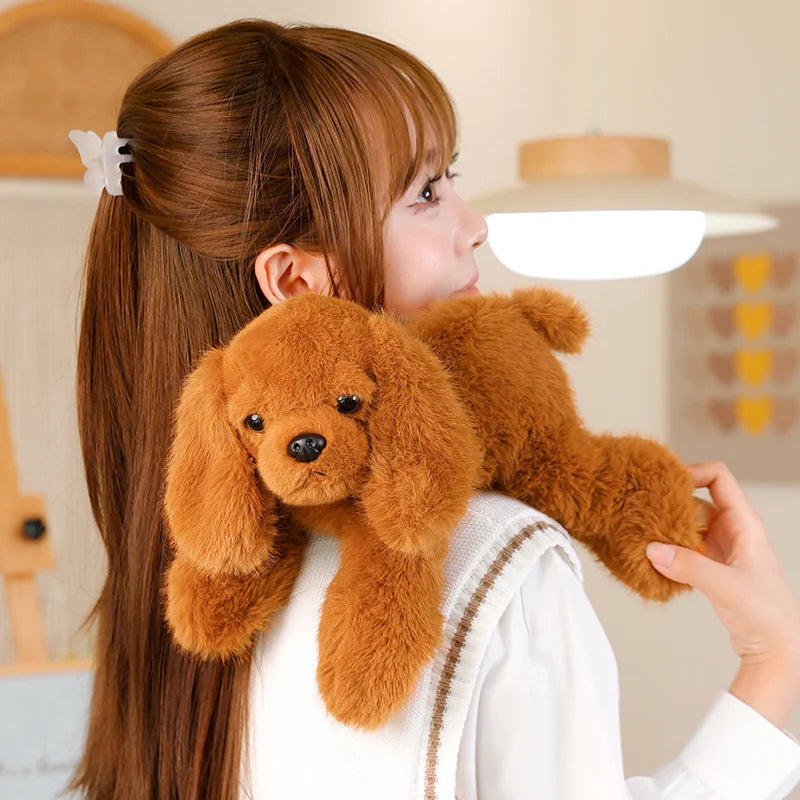 1Pc 30CM Cute Lying Dog Plush Toys Kawaii Pillow Stuffed Soft Black Puppy Dolls Lovely Dolls Birthday Gift