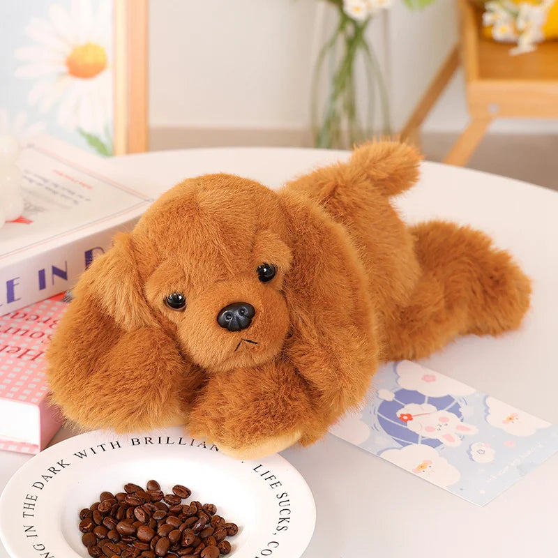 1Pc 30CM Cute Lying Dog Plush Toys Kawaii Pillow Stuffed Soft Black Puppy Dolls Lovely Dolls Birthday Gift