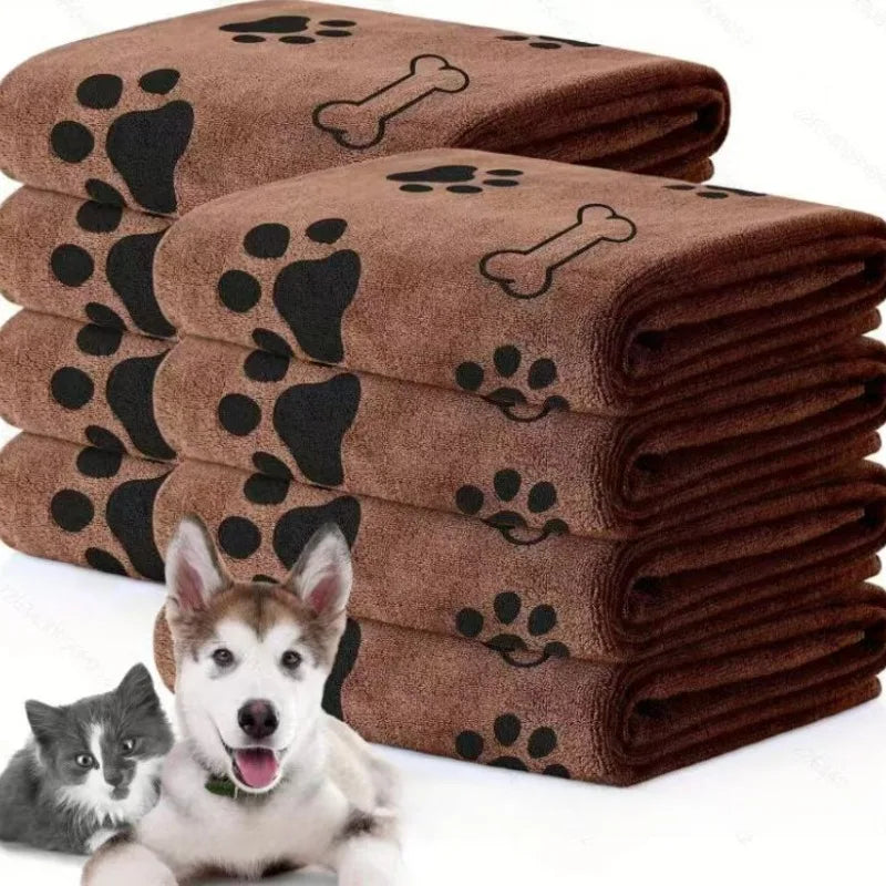 60x100cm Pet Drying Towel Dog Cat Bath Towel Microfiber Quick-drying Dog Claw Absorbent Blue Grey Bath Towel Pet Bath Products