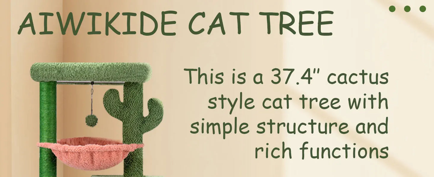 Cat Tree ，Tower wiCats, All-in-One Act Center with Cat Scratching Post Cozy Sleepth Twin Cat Condos for Indoor ivity