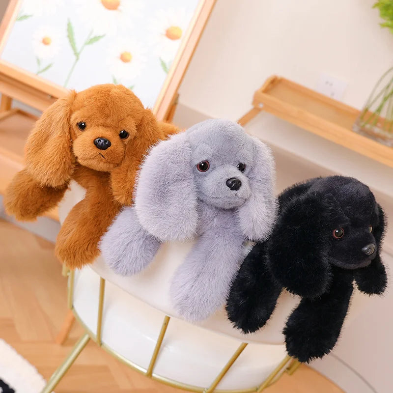 1Pc 30CM Cute Lying Dog Plush Toys Kawaii Pillow Stuffed Soft Black Puppy Dolls Lovely Dolls Birthday Gift