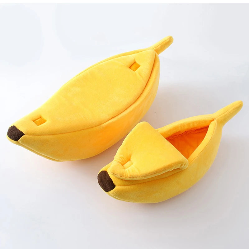 Banana Cat Bed House Funny Cute Cozy Cat Ma Betds Warm Durable Portable Pet Basket Kennel Dog Cushion Cat Supplies Multicolor
