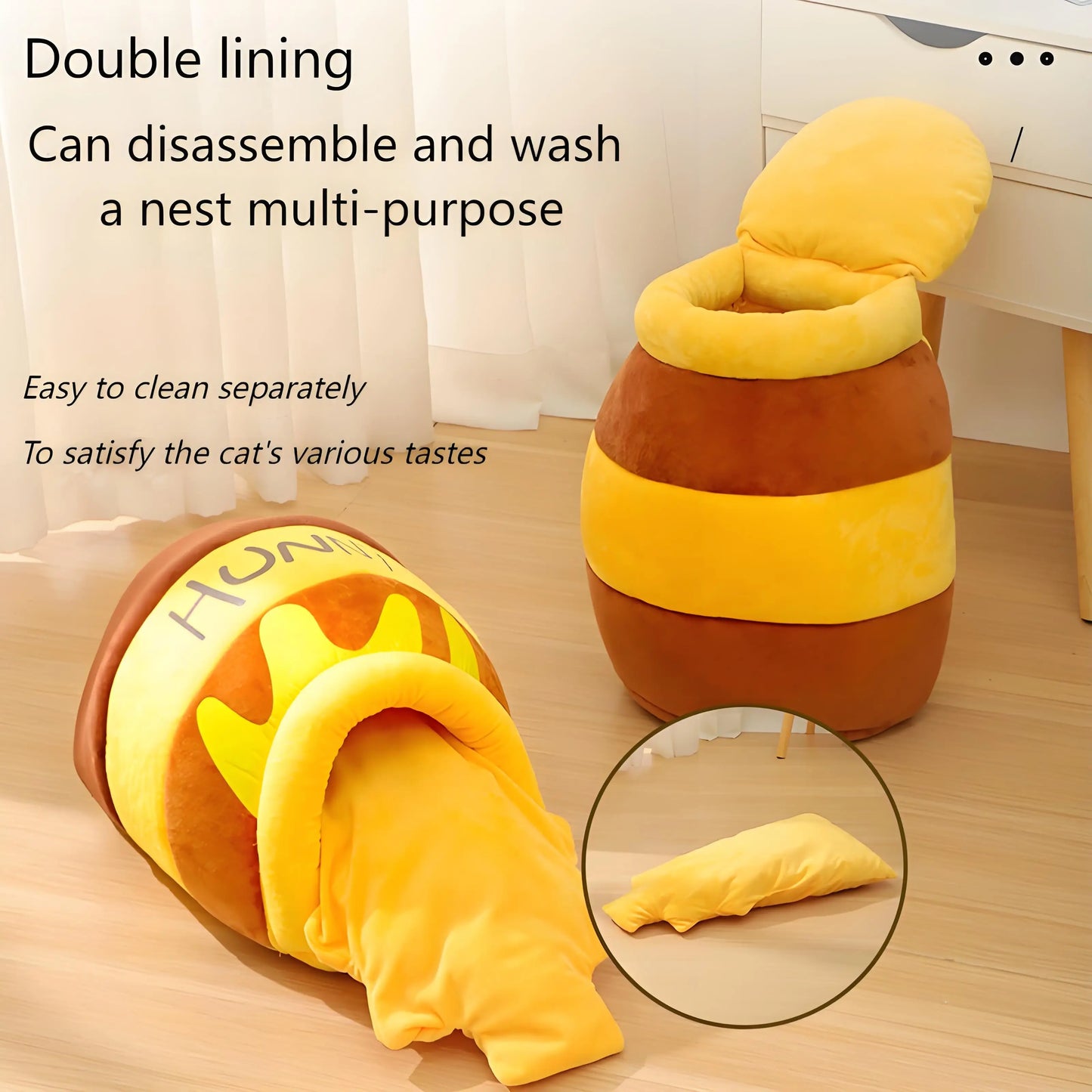 Honeycomb Cat Bed – Warm Winter Pet House for Cats, Cozy Sleeping Bag & Shelter, Durable and Comfortable