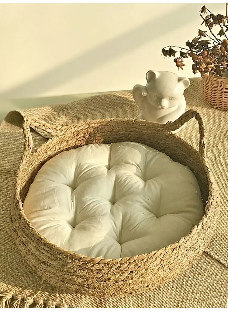 ne WovFour Seasons Universal Pure Handmade Vien Cat Nest Seasonal Warmth Pad Detachable Washable Winter Pet Supplies Accessories